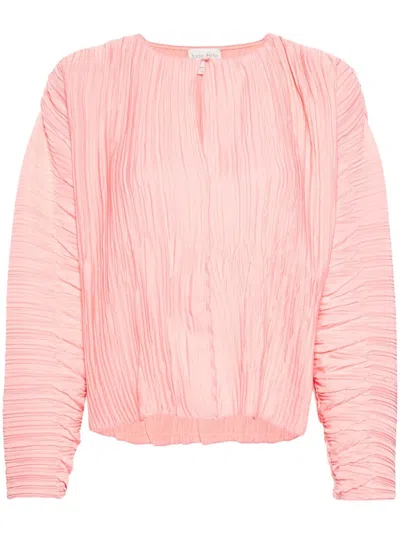 Forte Forte Plissé Longsleeved Blouse In 粉色