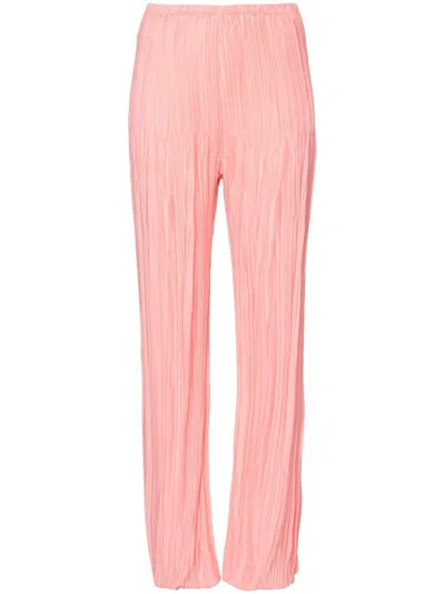 Forte Forte Plissé Straight Trousers In 粉色
