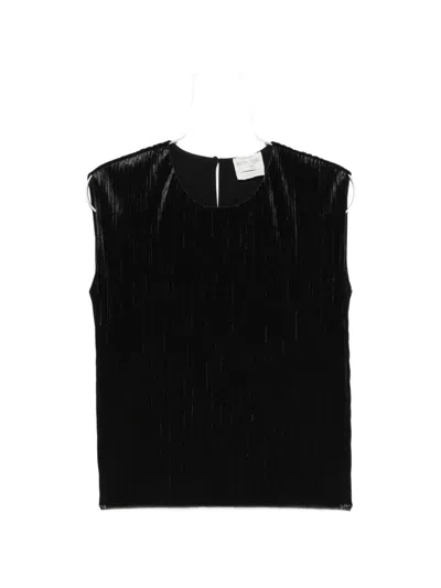 Forte Forte Plissé-effect Sleeveless Top In Black