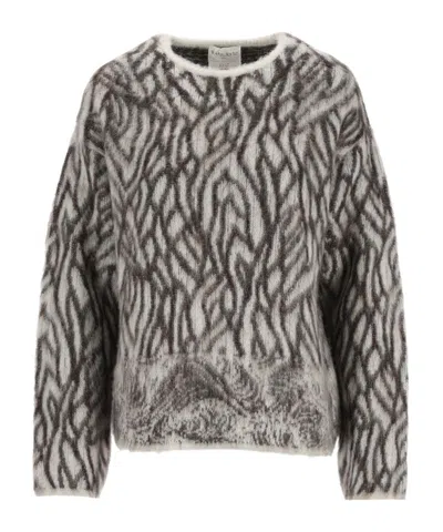 Forte Forte 'plum De Heron' Alpaca Jacquard Sweater In Gray