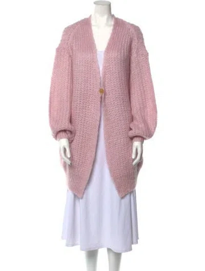 Pre-owned Forte Forte Plunge Neckline Sweater W/ Tags In Pink