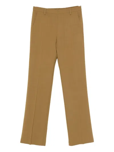 Forte Forte Wool Viscose Twill Regular Waist Pants In Green