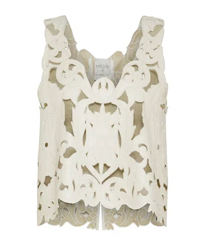Forte Forte Poetic Orchid Crop Top In Vegan Leather