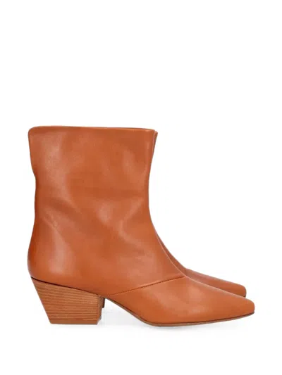 Forte Forte Pointed-toe Ankle Boots In Orange