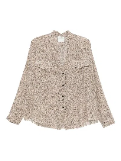 Forte Forte Polka Dot 'my Shirt' Shirt With Patch Pockets In Brown