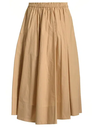 Forte Forte Popeline Cotton Full Skirt In Beige