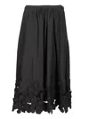 Forte Forte Lace Paneled Floral Skirt In Black