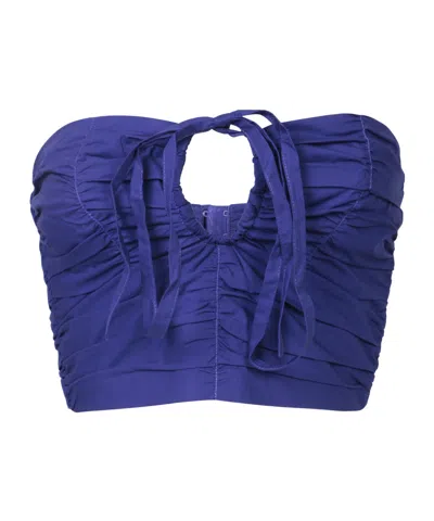 Forte Forte Poplin Bustier Top In Blue