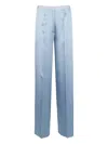 Forte Forte Tailored Blue Trousers With Subtle Pleats And Smooth Finish In Blue
