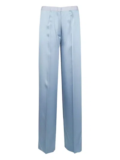 Forte Forte Tailored Blue Trousers With Subtle Pleats And Smooth Finish