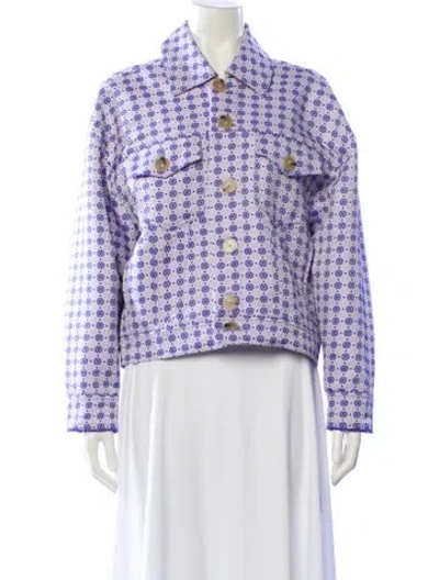Pre-owned Forte Forte Printed Blazer W/ Tags In Purple