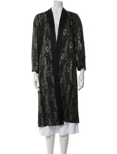 Pre-owned Forte Forte Printed Coat W/ Tags In Blue