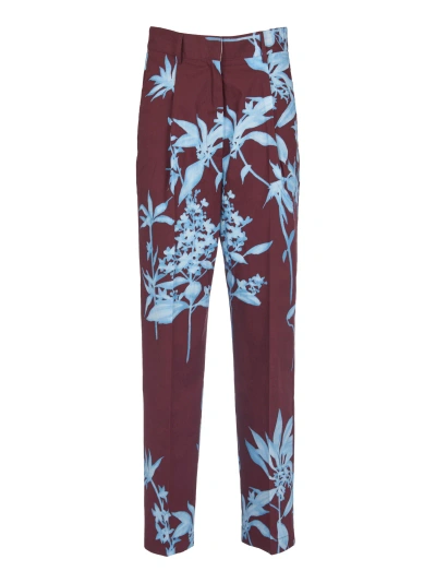 Forte Forte Forte_forte Floral-print Cotton-poplin Trousers In Chocolate