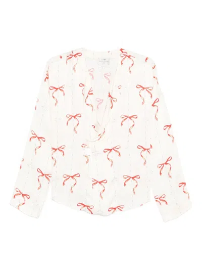 Forte Forte Printed Crossed Shirt In White