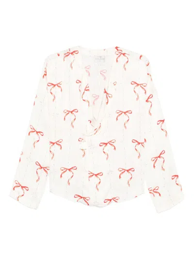 Forte Forte Printed Crossed Shirt In White