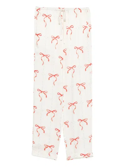 Forte Forte Printed Drawstring Trousers In White