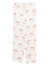 Forte Forte Bow Pattern Drawstring Trousers Slip Pockets In White