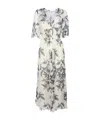 Forte Forte Maxi Dress With Short Sleeves And Floral Print In White
