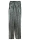 Forte Forte Printed Ecoviscose Satin Relaxed Palazzo Pants In Green