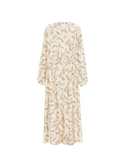 Forte Forte Printed Long Dress In Transparent