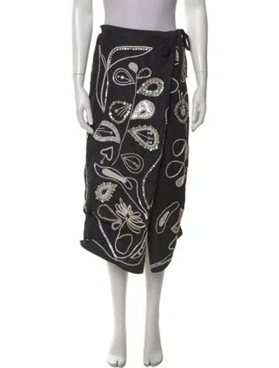 Pre-owned Forte Forte Printed Midi Length Skirt In Black