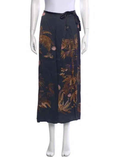 Pre-owned Forte Forte Printed Midi Length Skirt In Blue