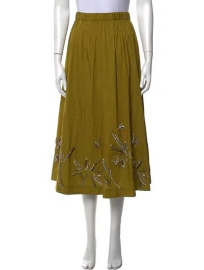 Pre-owned Forte Forte Printed Midi Length Skirt In Green