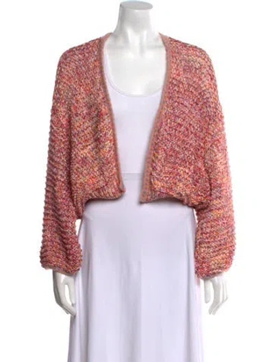 Pre-owned Forte Forte Printed Open Front Sweater In Pink