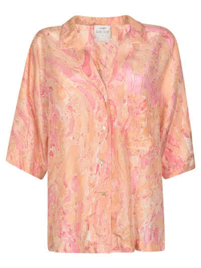 Forte Forte Printed Oversized Shirt In Pink