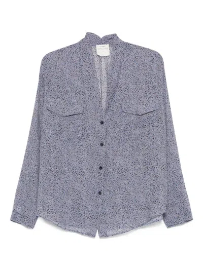 Forte Forte Printed Pocket Shirt In Blue