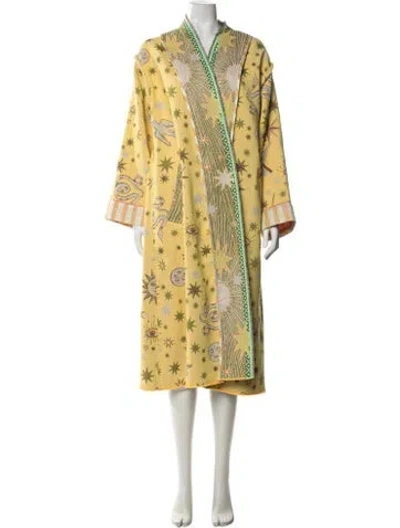 Pre-owned Forte Forte Printed Robe In Yellow