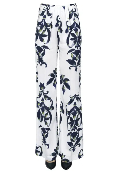 Forte Forte Printed Satin Trousers In Multi