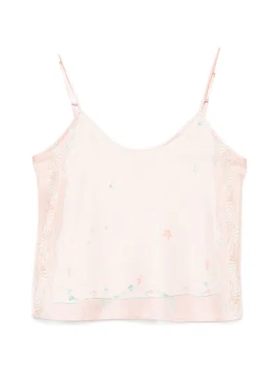 Forte Forte Shell-print Silk Top In Pink