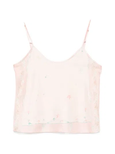 Forte Forte Printed Silk Top In Pink