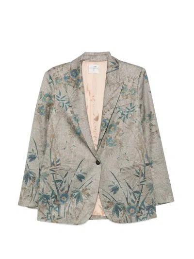 Forte Forte Printed Single Breasted Jacket In Green