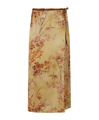 Forte Forte Printed Skirt In Brown