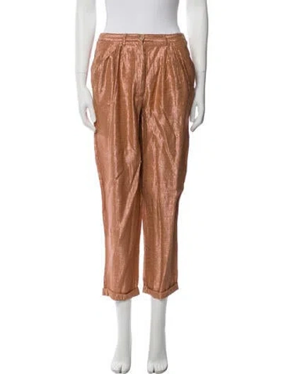 Pre-owned Forte Forte Printed Straight Leg Pants In Orange