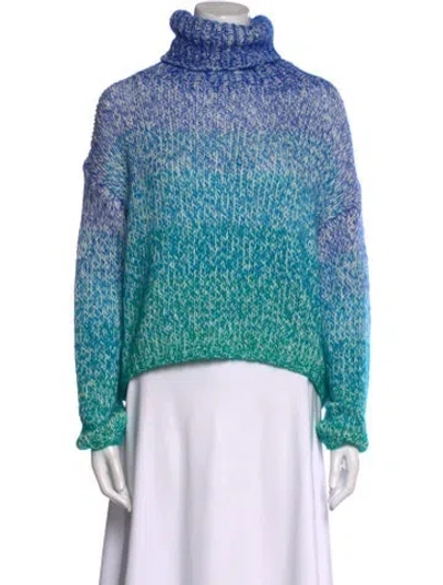 Pre-owned Forte Forte Printed Turtleneck Sweater In Blue