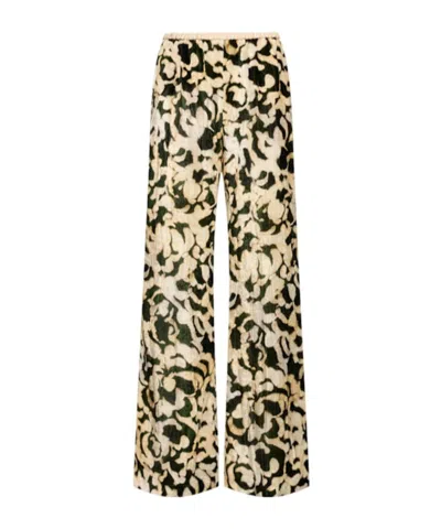 Forte Forte Printed Velvet Flared Pants In Malachite