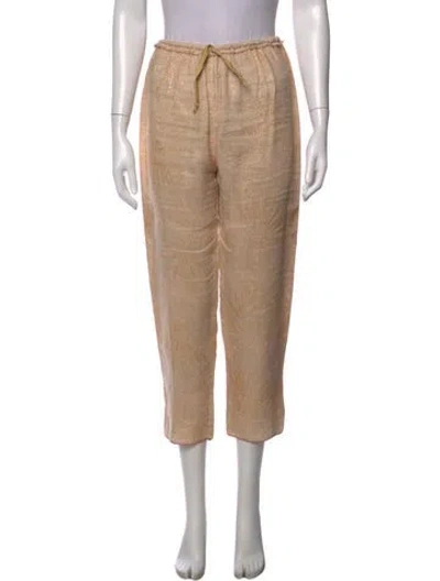 Pre-owned Forte Forte Printed Wide Leg Pants In Metallic/neutrals