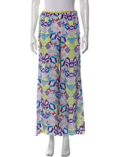 Pre-owned Forte Forte Printed Wide Leg Pants In Purple