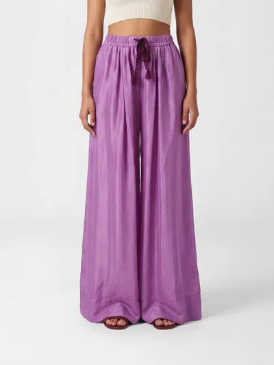 Forte Forte Silk Palazzo Trousers In Pink