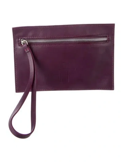 Pre-owned Forte Forte Purple Leather Wristlet Cosmetic Bag