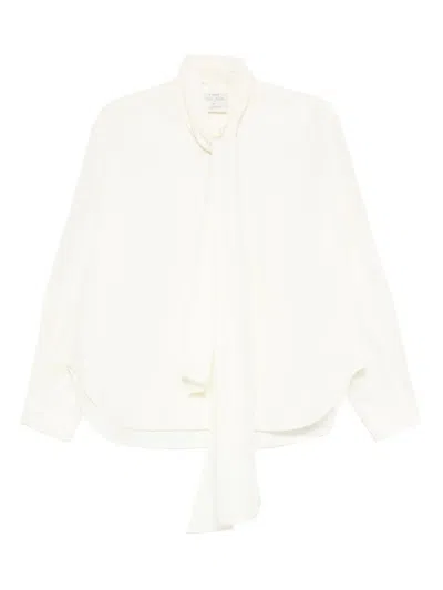 Forte Forte Pussy Bow-collar Blouse In Neutral