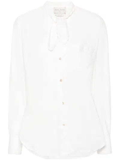 Forte Forte Pussy-bow Cotton Shirt In White