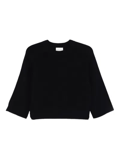 Forte Forte Raglan-sleeve Cropped Sweater In Black