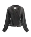 Forte Forte Airy Crossed Shirt With Shawl Lapels In Black
