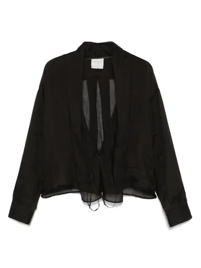 Forte Forte Ramie Bluse In Schwarz