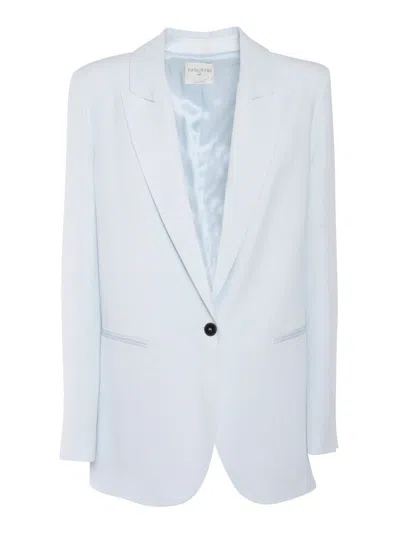 FORTE FORTE REGULAR-FIT SATIN BLAZER WITH NOTCHED LAPELS