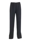 Forte Forte Regular Waist Tuxedo Pants Envers Satin Matte In Blue